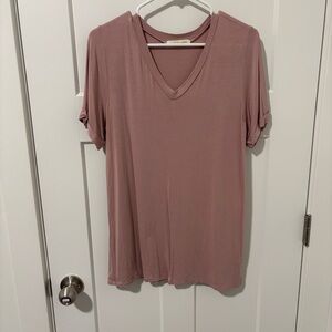 Mauve V-Neck Tee